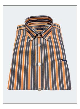 Camisa Big Lines Blue/Orange