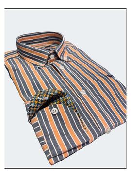 Camisa Big Lines Blue/Orange