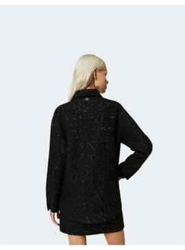 Cazadora Negra Brillante