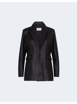 CHAQUETA MARELLA PIEL METANO BLACK PARA MUJER