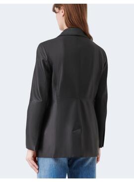 CHAQUETA MARELLA PIEL METANO BLACK PARA MUJER