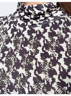 CAMISETA LIU JO C/ALTO PATA GALLO B/N PARA MUJER