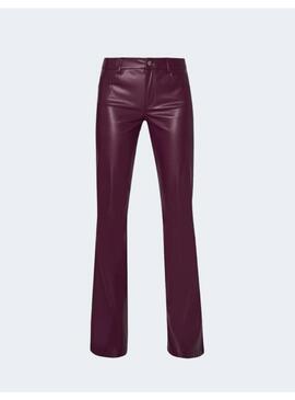 PANTALON LIU JO ECOPIEL GRANATE CAMPANA PARA MUJER