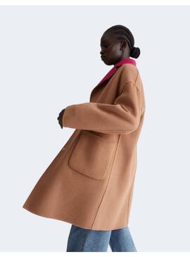 ABRIGO LIU JO REVERSIBLE DOBLE FAZ FUCSIA CAMEL PARA MUJER