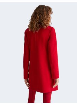 ABRIGO PAÑO ROJO CUELLO ALTO
