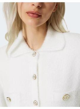 Cardigan Pelo Blanco