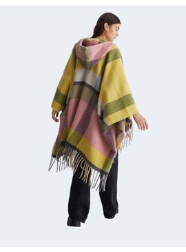 PONCHO CUADROS COLORES CAPUCHA