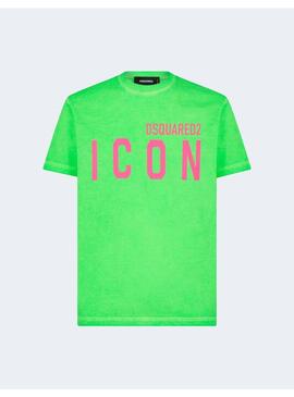 Camiseta Fucsia Logo Icon Green