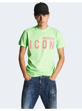 Camiseta Fucsia Logo Icon Green