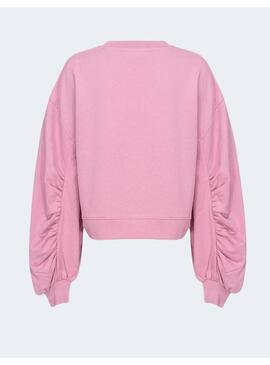 SUDADERA ROSA STRASS HOMBRO