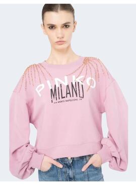 SUDADERA ROSA STRASS HOMBRO