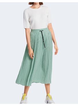 Falda Marccain Plisada de Seda Verde Agua Para Mujer