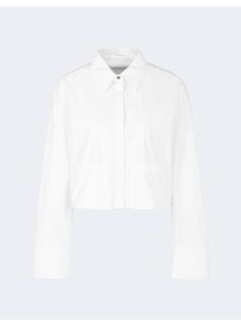 Blusa Marccain Popelin Blanco con Bolsillos Para Mujer