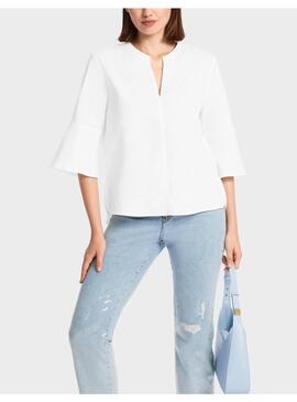 Blusa Marccain Popelin Blanco Volante Para Mujer