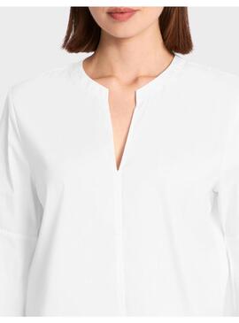 Blusa Marccain Popelin Blanco Volante Para Mujer