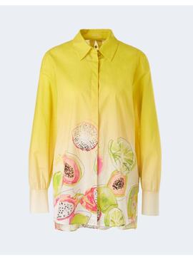 Camisa Marccain Estampado Floral Amarillo Para Mujer