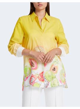 Camisa Marccain Estampado Floral Amarillo Para Mujer