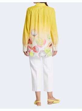 Camisa Marccain Estampado Floral Amarillo Para Mujer