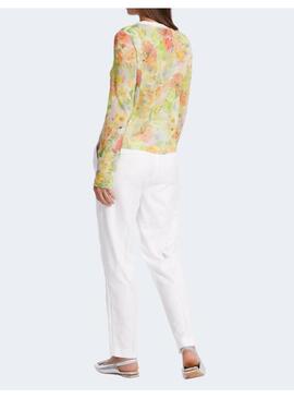 Cardigan Marccain Tul Estampado Floral Amarillo Para Mujer