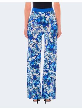 PANTALON PUNTO FLORES AZUL