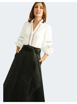 Blusa Alba Conde Blanca Encaje