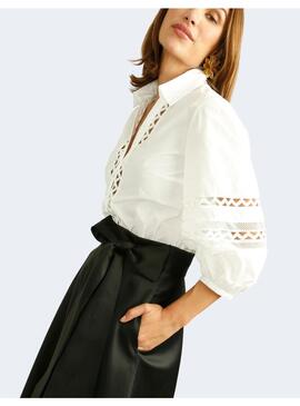 Blusa Alba Conde Blanca Encaje