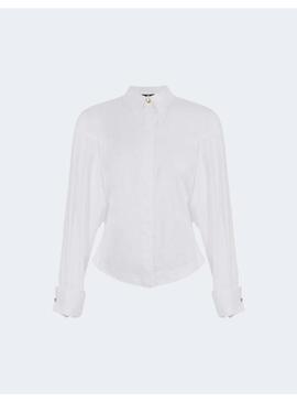 Blusa Elisabetta Franchi Abullonada Blanca