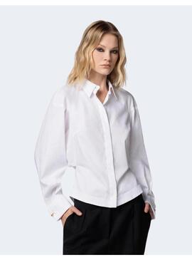 Blusa Elisabetta Franchi Abullonada Blanca