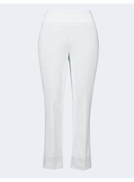 Pantalón JosephRibkoff Blanco Puntilla Para Mujer