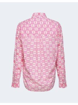 CAMISA PINKO LOGOS BLANCO ROSA MUSELINA