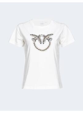 CAMISETA PINKO BLANCA MAXILOGO STRASS