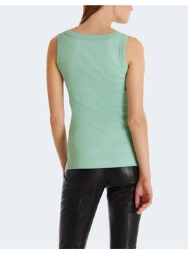 Top Marccain Canalé Verde Agua Para Mujer