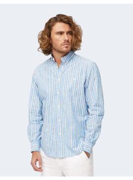 Camisa Lines Blue Orange