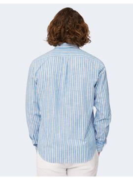 Camisa Lines Blue Orange