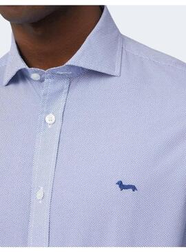 Camisa Micro Points Blue