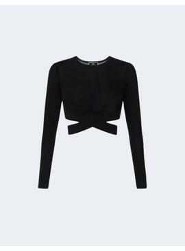 Top Elisabetta Negro Con Corte En X Para Mujer