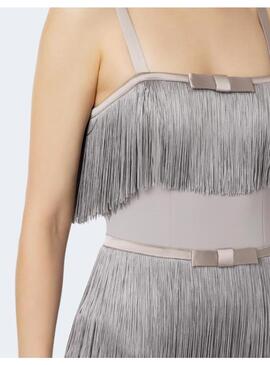 Vestido Elisabetta Gris Charlestón Para Mujer