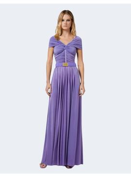 Vestido Elisabetta Franchi Largo Lila Para Mujer