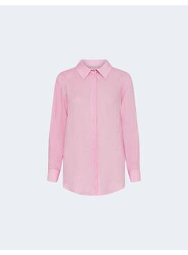 Camisa Marella Racla Lino Rosa Manga Larga Mujer