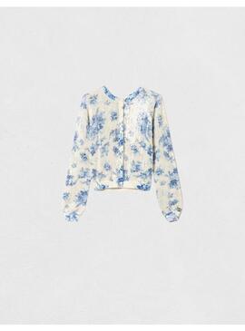 Cardigan TwinSet Estampado Flores BeigeAzul