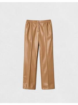 Pantalon Polipiel Camel TwinSet Para Mujer