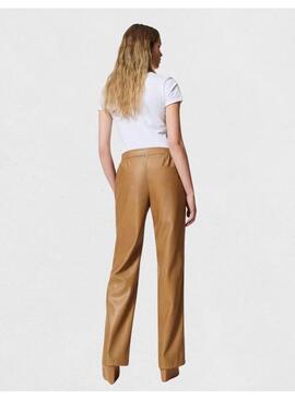 Pantalon Polipiel Camel TwinSet Para Mujer