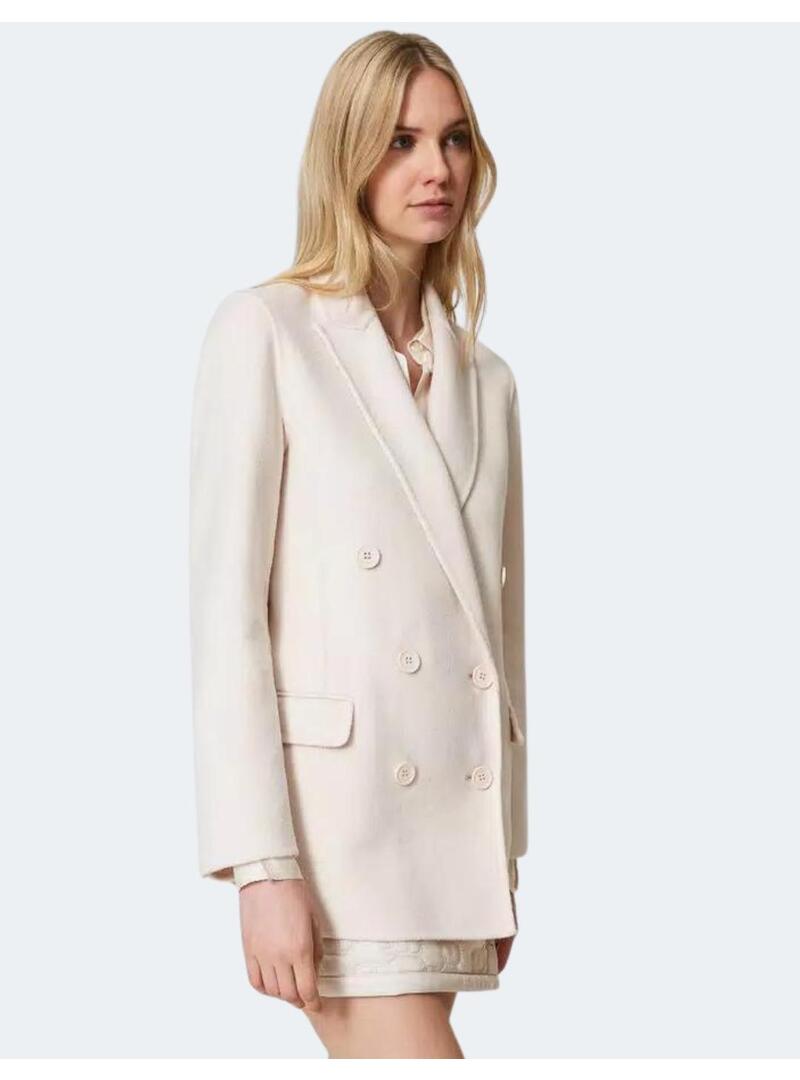 Chaquetón Paño TwinSet Crudo Para Mujer