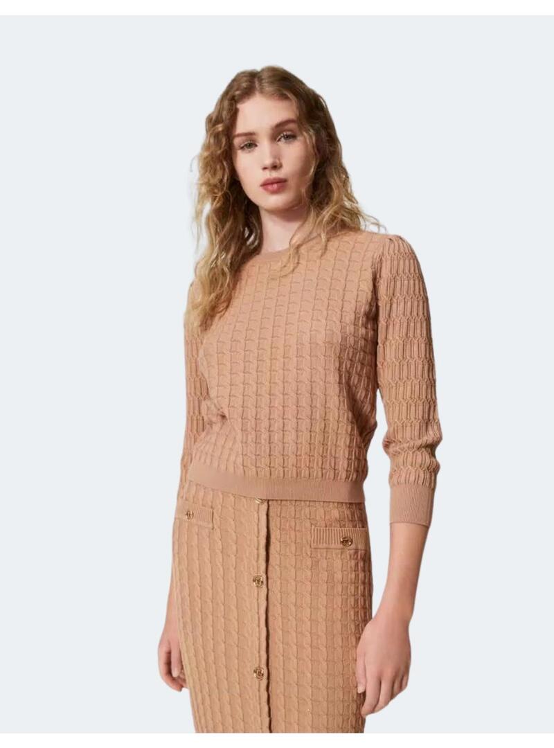 Sueter TwinSet Camel Ochos Para Mujer