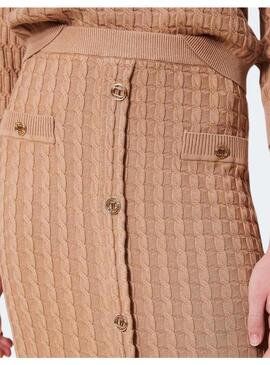 Falda TwinSet Punto Camel Ochos Para Mujer