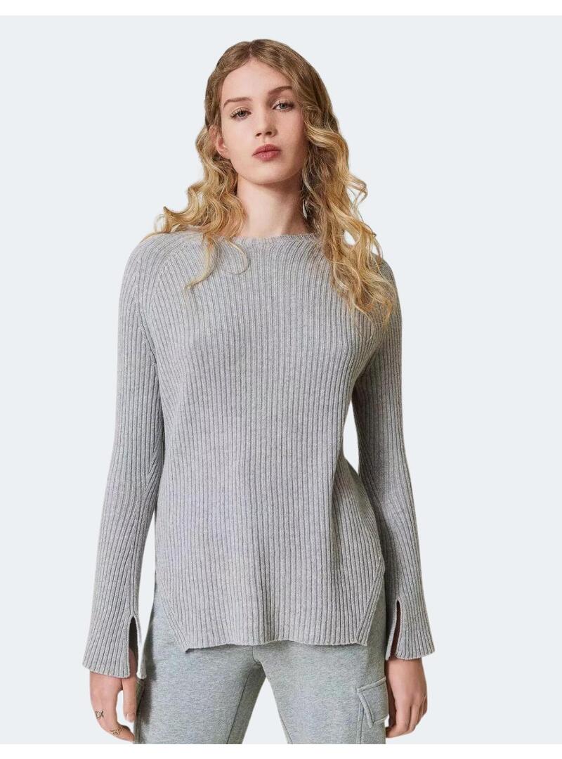 Sueter TwinSet Gris/plata Punto Para Mujer