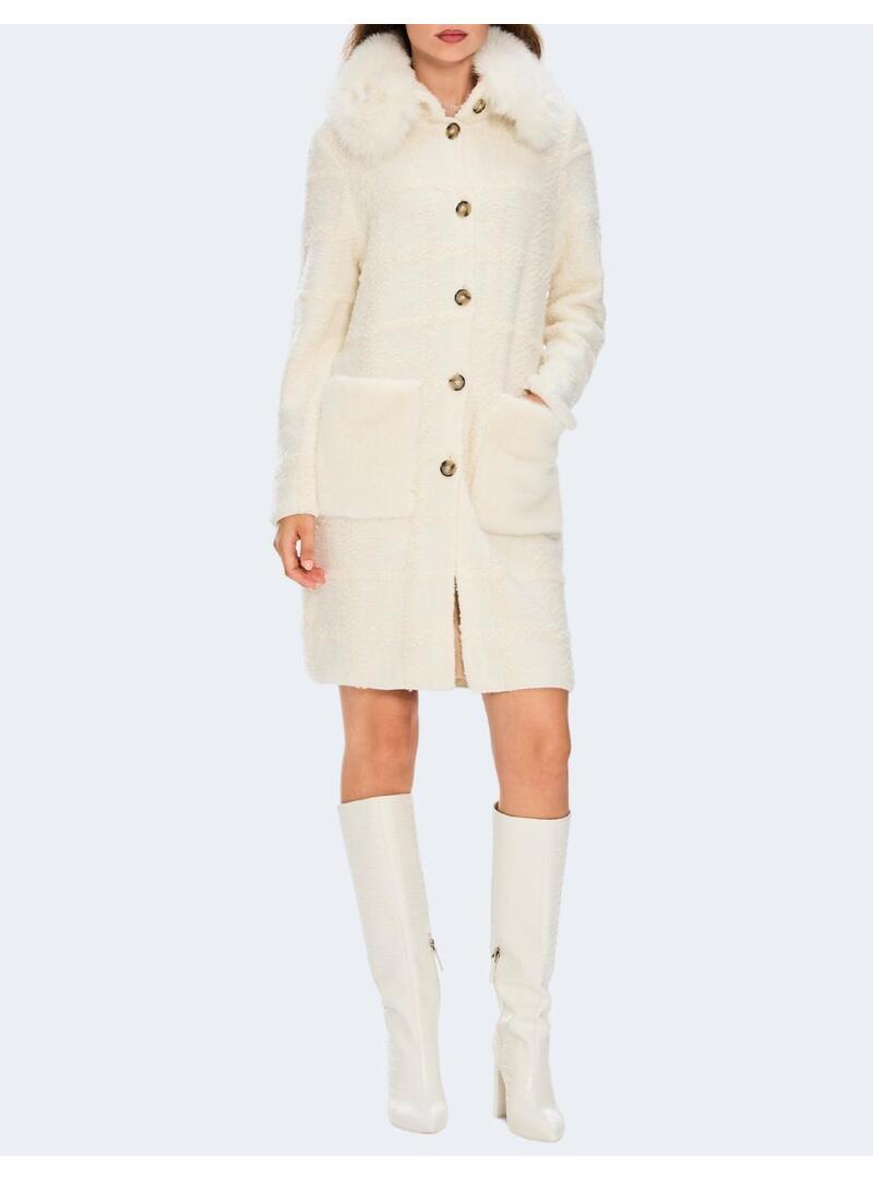 Abrigo Marccain blanco punto para mujer