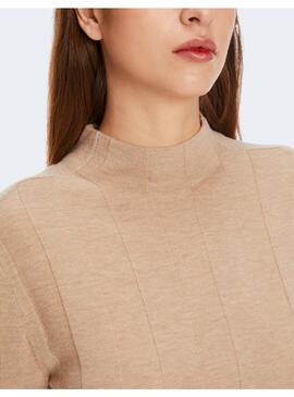 Jersey Marccain camel cuello alto para mujer