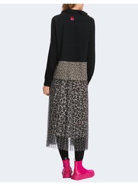 Camiseta ablusada Marccain leopardo para mujer