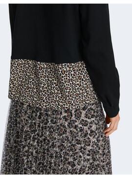 Camiseta ablusada Marccain leopardo para mujer